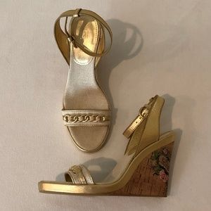 Coach Ellette A3433 Womens Wedge Cork Heels 7.5